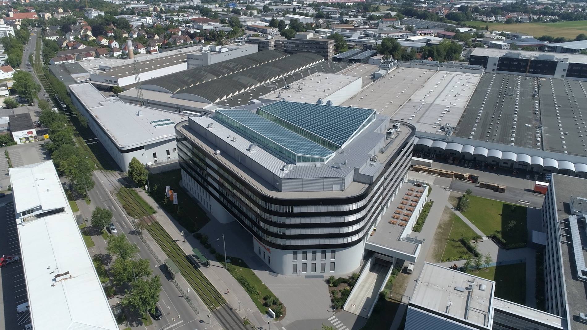 The company KUKA - ETZ aerial view