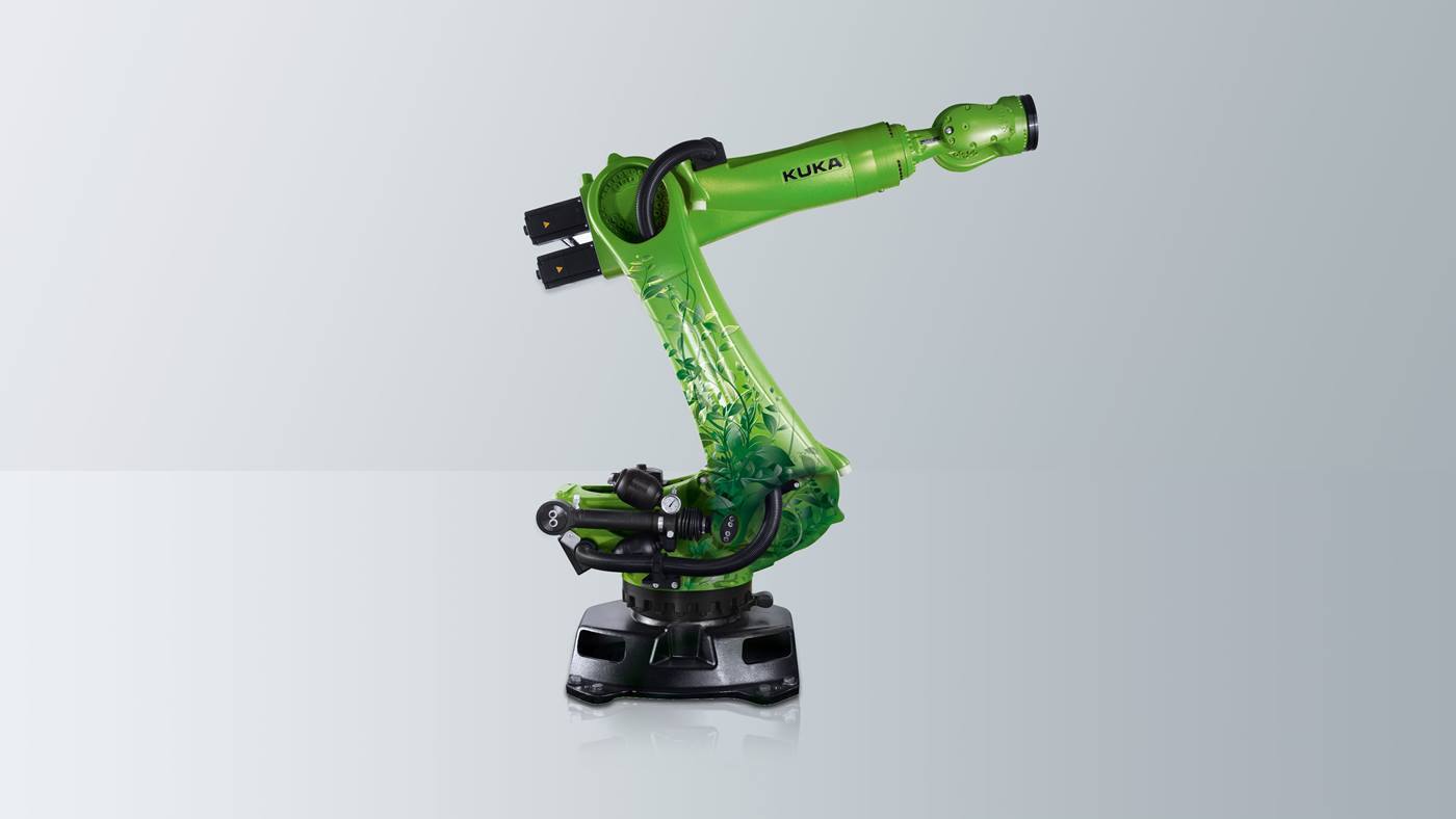 Grüner Industrieroboter umweltfreundlich
