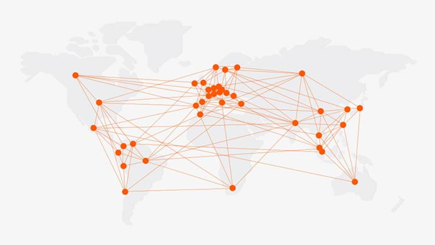 World map of KUKA locations