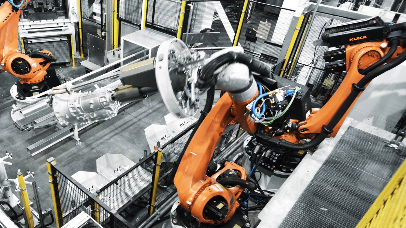 Produktionslinie bei KSM Castings zum Gießen von Getriebegehäuse aus Aluminium