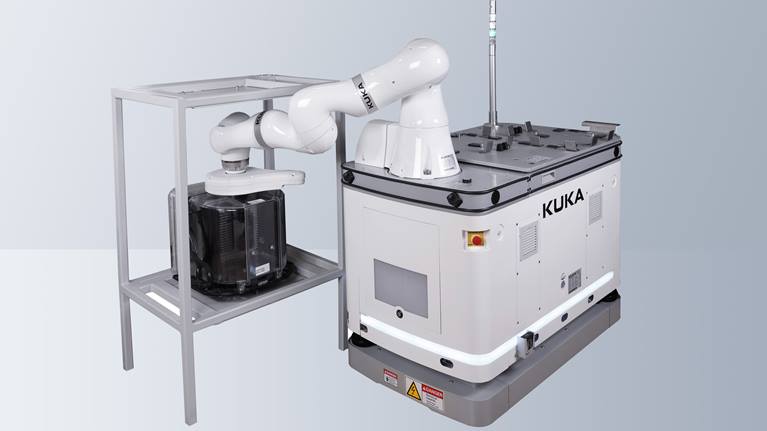 The location-independent and highly flexible KMR iiwa offers the perfect basis for meeting the requirements of Industrie 4.0.