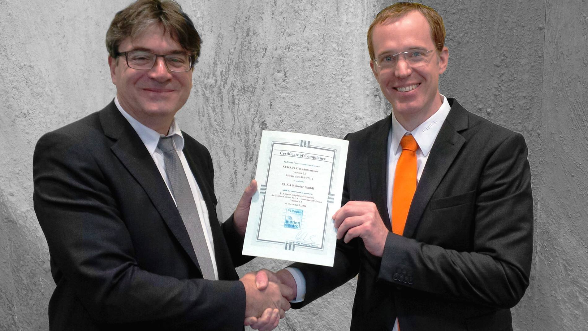 Handover of PLCopen certificate